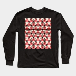 Art Deco Pattern No 57 - Pink - Diamond Texture Long Sleeve T-Shirt